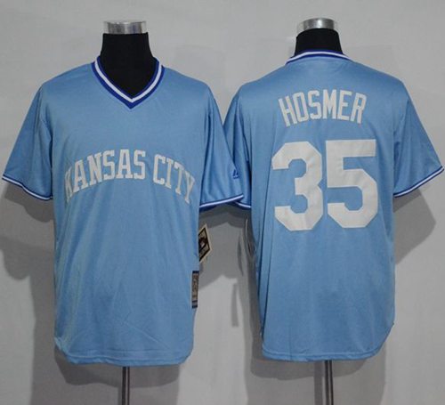 Royals #35 Eric Hosmer Light Blue Cooperstown Stitched MLB Jersey
